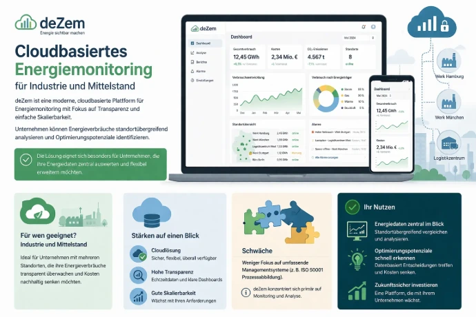 deZem – Cloudbasiertes Energiemonitoring für Industrie und Mittelstand