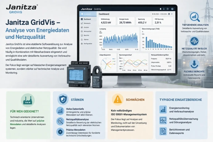Janitza GridVis – Analyse von Energiedaten und Netzqualität