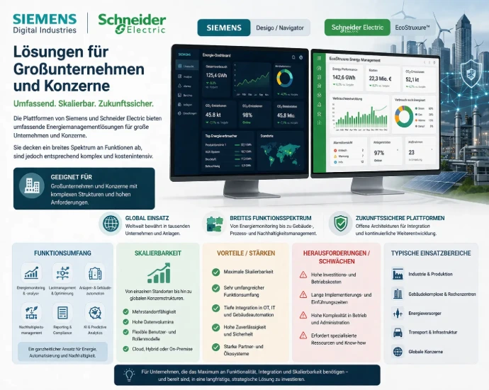 Siemens und Schneider Electric – Lösungen für Großunternehmen