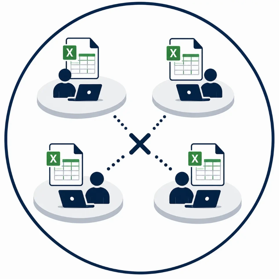Getrennte Arbeitsinseln und Datenisolierung