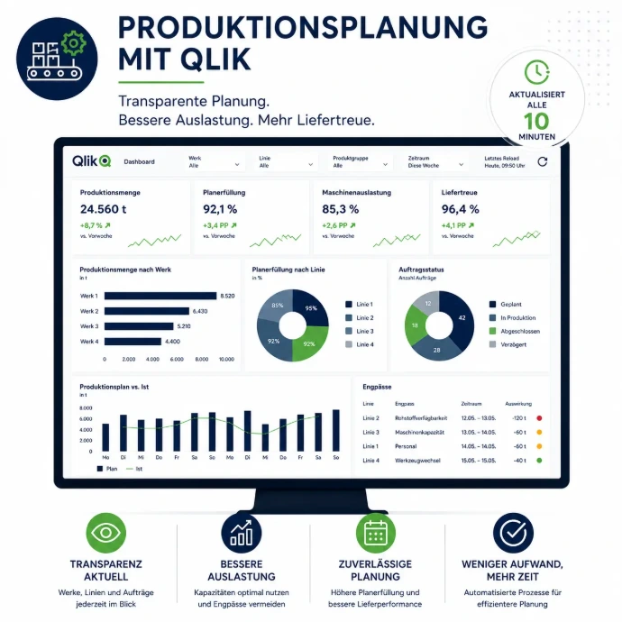 Produktionsplanung mit Qlik Dashboard