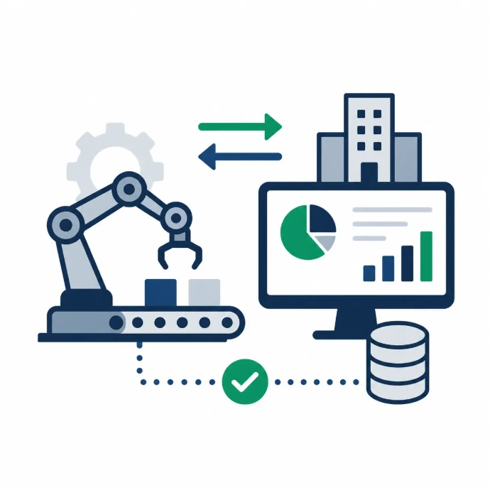 Maschinenintegration mit ERP-Datenfluss
