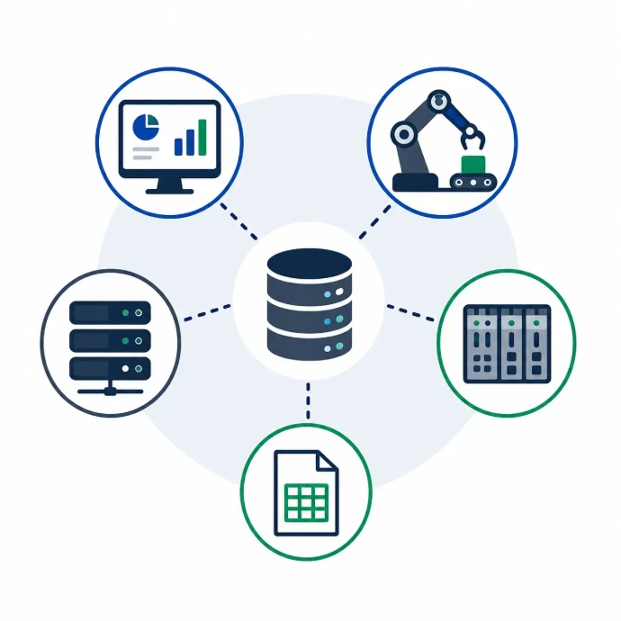 Datenhub mit-Verbindungsknoten im Tech-Stil