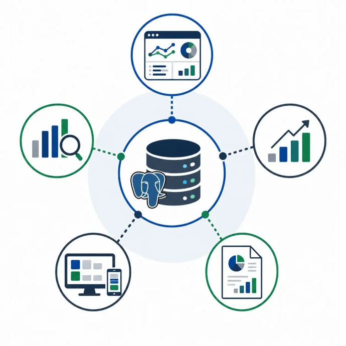 Datenbank mit verknüpften Analyse-Tools
