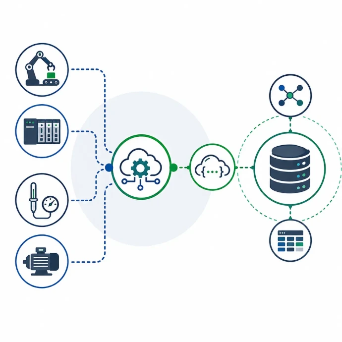 Industrie IoT Datenfluss Diagramm