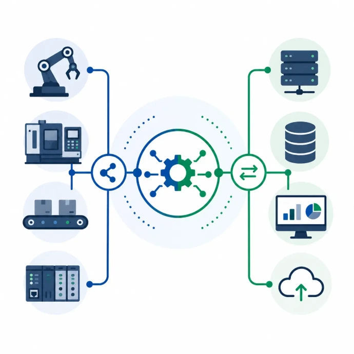 Industrielle und IT-Datenintegration Grafik